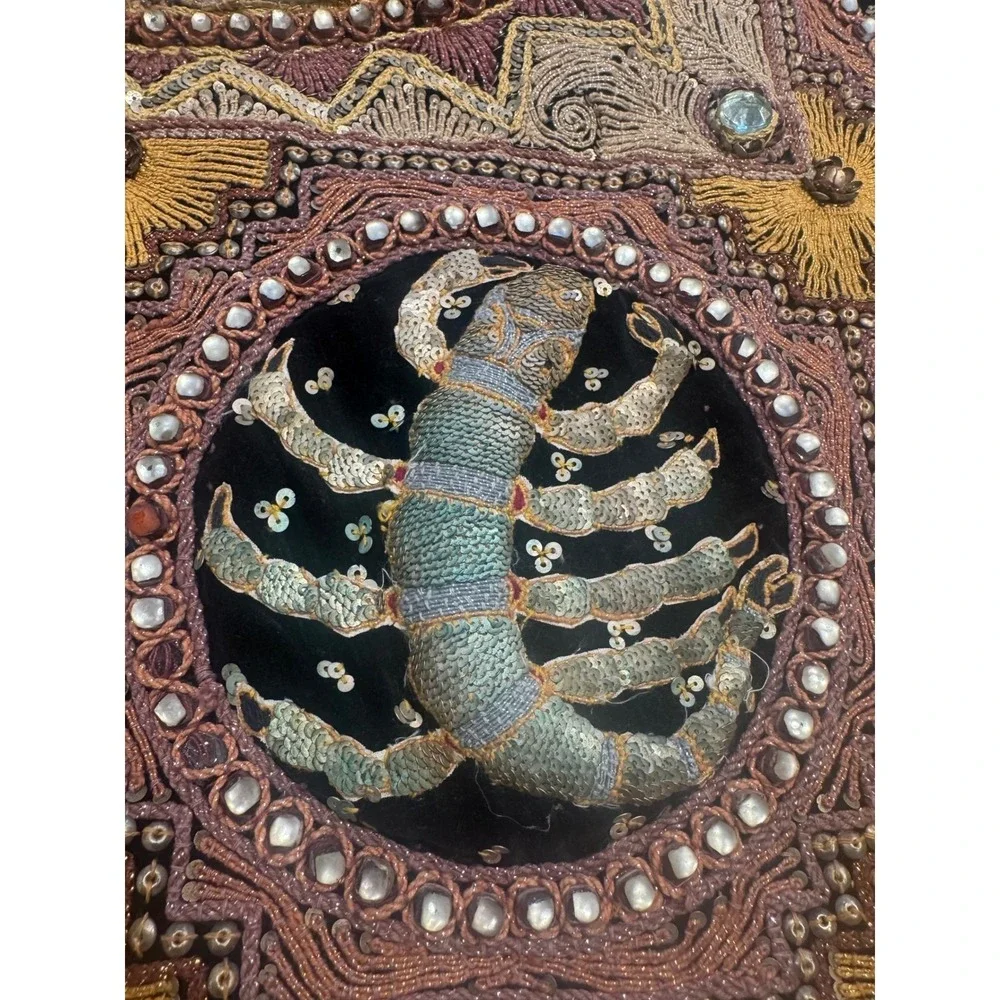 Vintage Burmese Kalaga Shwe Chi Doe Hand Embroidered Tapestry 46